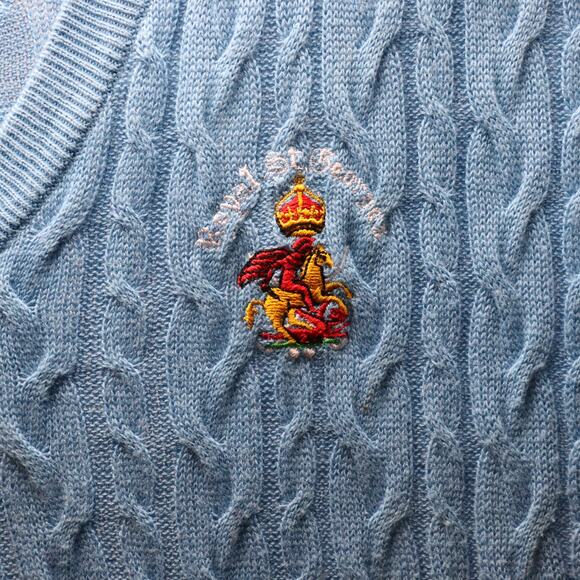 Royal St. George’s Collection Light Blue Cable Knit Golf Vest XL - Picture 4 of 4